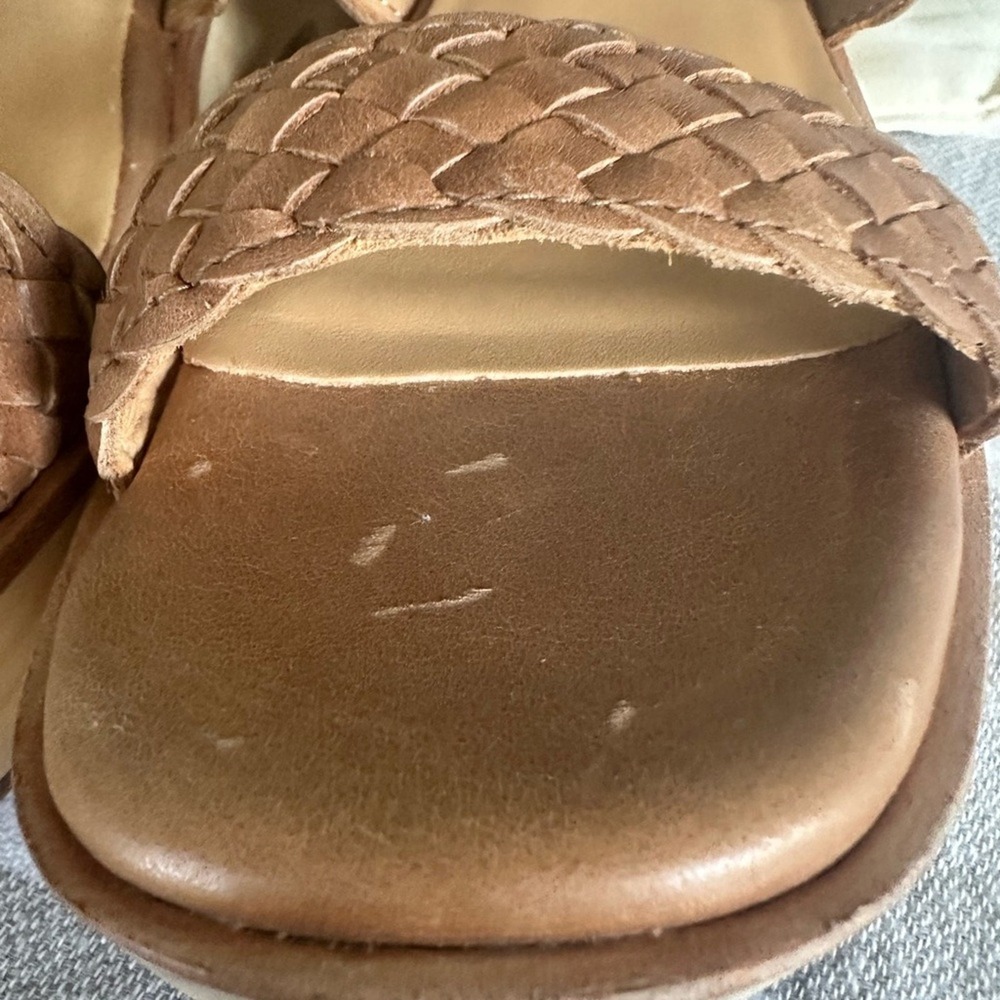 Nisolo Ellie 100% Leather all day woven clog sandal size 5 color almond - Picture 3 of 8